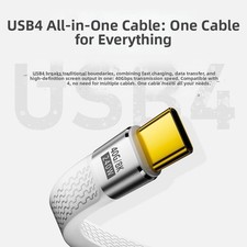 USB C Cable 240W PD 40Gbps Transfer Speed for External SSD and Docking