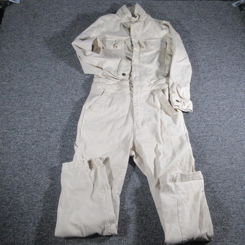 MOTHER Jumpsuit Womens XS Beige The Fixer Birch Utility Coveralls USA Zip Front