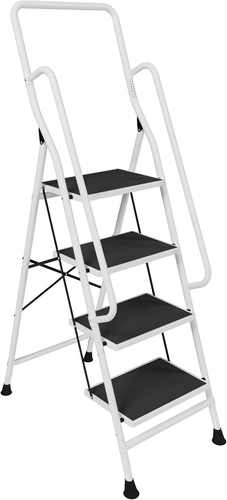333409 Scala a 4 Gradini Sicurezza Pieghevole Antiscivolo E Resistente, 4 Passi - Foto 12 di 12