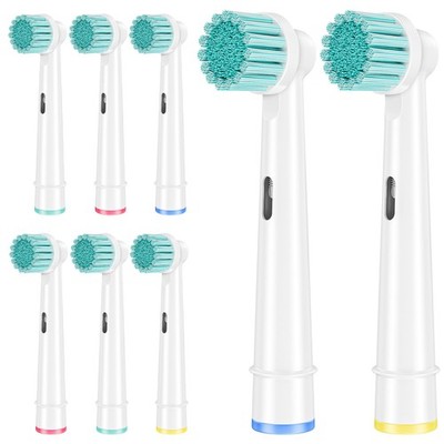 Sensitive Gum Care Replacement Toothbrush Heads 8 Count (Pack of 1), White