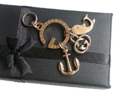 GUCCI Schlüsselanhänger Ginza 2006 Exclusive Maritim unvollständig Clip Anker Fisch  GG