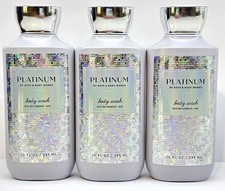 NEW 3 BATH  BODY WORKS PLATINUM SCENTED WOMEN SHOWER GEL BODY WASH 10 FL OZ