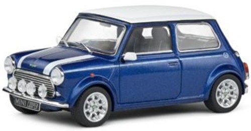 SOLIDO 1/43 DIECAST Mini Cooper Sport Tahiti Blue White Roof/Stripes  S4316602 - Afbeelding 2 van 3
