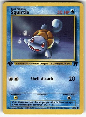 Squirtle 68/82 Common Team Rocket Pokemon 1st Edition Near Mint