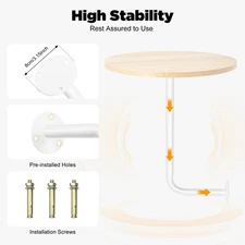 L-Type Round Table Wall-Mounted Bar Table Snack Table Minimalist Style