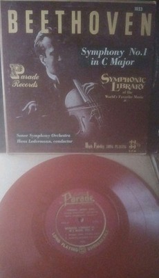 Hans Ledermann Sonor Symphony Beethoven  (EX)  10''Red Symph No.1 C Major,Opus 21