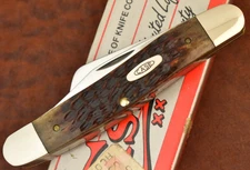 VINTAGE CASE XX USA 4 DOT 1986 JIGGED BROWN BONE STOCKMAN KNIFE 6347 HP (29615)