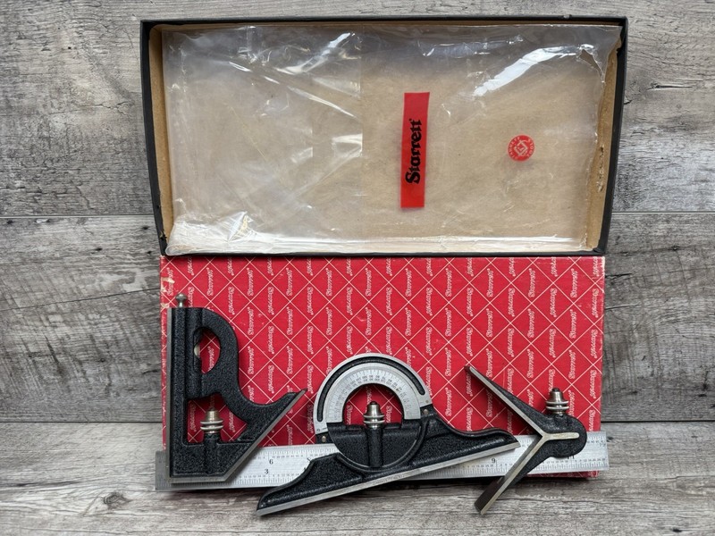 Starrett # 435-12-4R Combination Square Set Center Protractor U.S.A  NOS  !!!