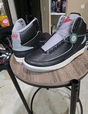 Jordan Air Jordan 2 Retro Black Cement Grey Fire Red DR8884-001 Sneaker Men