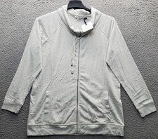 Ahead Jacket Womens Large Gray Heather Golf Tennis Performance Stretch Full Zip