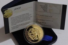 🧭 🇸🇭 TRISTAN DA CIUNHA 5 POUNDS 2009 GOLD PLATED BOX + COA B78 #545