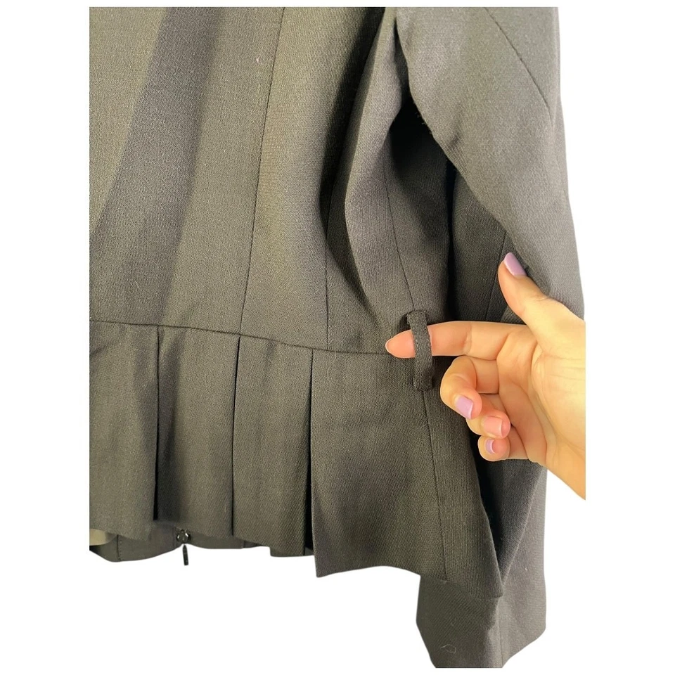 Blazer DonCaster 100% Lana Plisado Marrón Chocolate Doble Cremallera Talla 10 Nuevo Con Etiquetas Foto 4 de 4