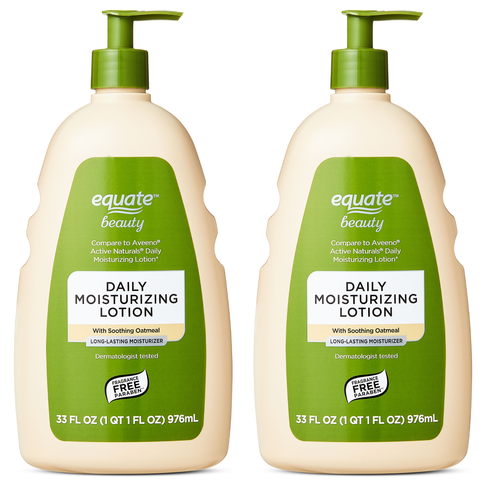 Equate Beauty Daily Moisturizing Lotion Soothing Oatmeal 2 x 33 fl oz
