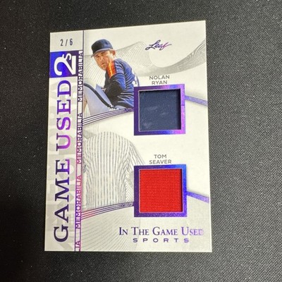 Leaf In The Game Used Sports 2025 Nolan Ryan Tom Seaver IG2-19 Holo /6