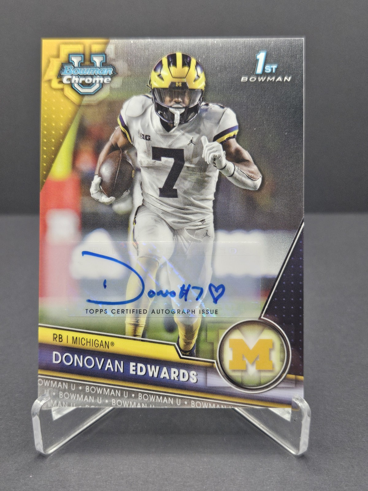 2023 Bowman Chrome U 1st Donovan Edwards Auto RC Rookie 1st