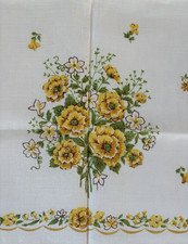 Vintage Mid Century Tea Towel Kitchen Linen Y...