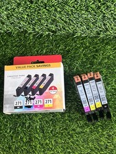 Canon Pixma CLI 271 Ink Cartridge 4 Pack Black Two Yellow Magenta Genuine