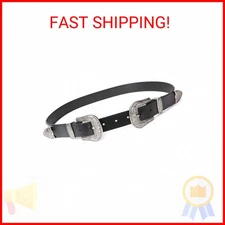 JASGOOD Women Leather Belts Ladies Vintage Western Design Black Waist Belt for P