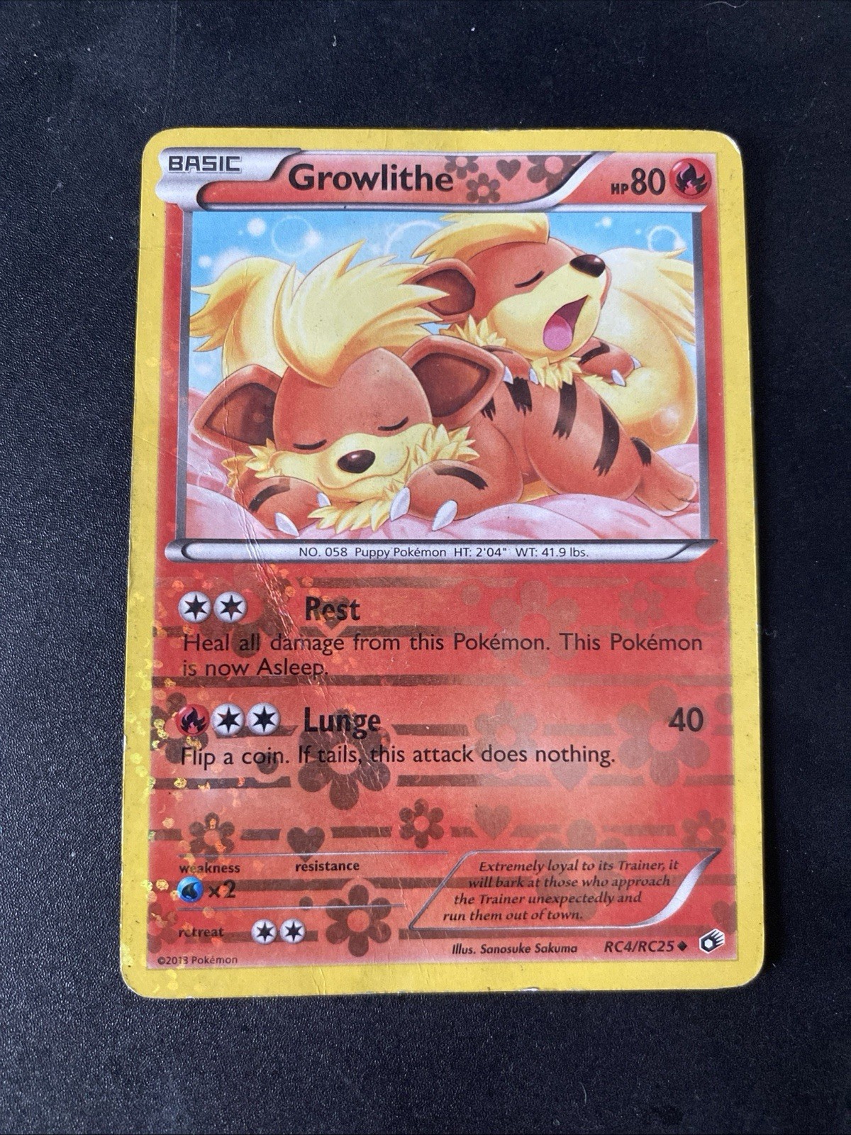 Growlithe RC4/RC25 LP Radiant Collection Legendary Treasures Pokemon Card 4/25
