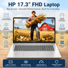 HP 17.3" FHD IPS Display Laptop 16 GB RAM, 512 GB SSD, AMD Ryzen 5 7430U W11 Pro