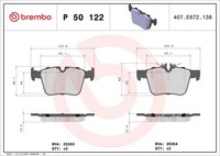Hinterachse Brembo P 50 122 Bremsbelagsatz, Scheibenbremse FüR MERCEDES-BENZ,MER