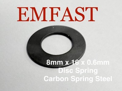 8 mm x 16 mm x 0,6 mm dicke Stahlscheibe Federscheibe Riemen Kompression 8 16