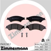 Zimmermann Bremsbelagsatz Scheibenbremse 25632.165.1 FüR Mazda Ford BT CD 50 TKE