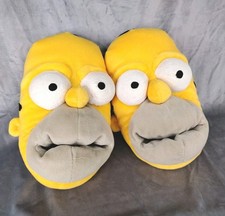 VINTAGE THE SIMPSONS HOMER CON CAPELLI GIALLO PELUCHE PANTOFOLE UOMO TAGLIA 11-12