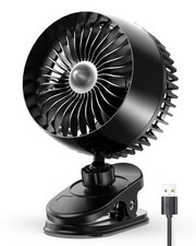 Koonie USB Clip on Fan, Strong Wind Ultra Quiet Small Desk Fan with Strong Cl...