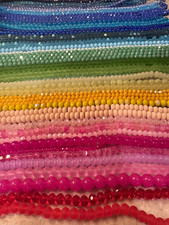 Multicolor Glass Round Beads Strands 4-10mm Faceted/Smooth rounds, Rondelles