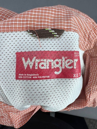 Wrangler Mens Pink Salmon Button-Up Short Sleeve Shirt Size XLT - Picture 3 of 4