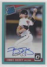 2018 Donruss Optic Rated Rookie Signatures Aqua Prizm Jimmie Sherfy Auto 0bk