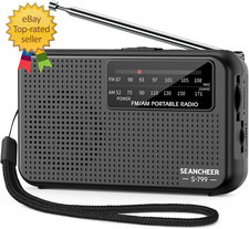 799 Mini Radio AM FM, Battery Operated Radio with Lanyard, Excellent Reception,