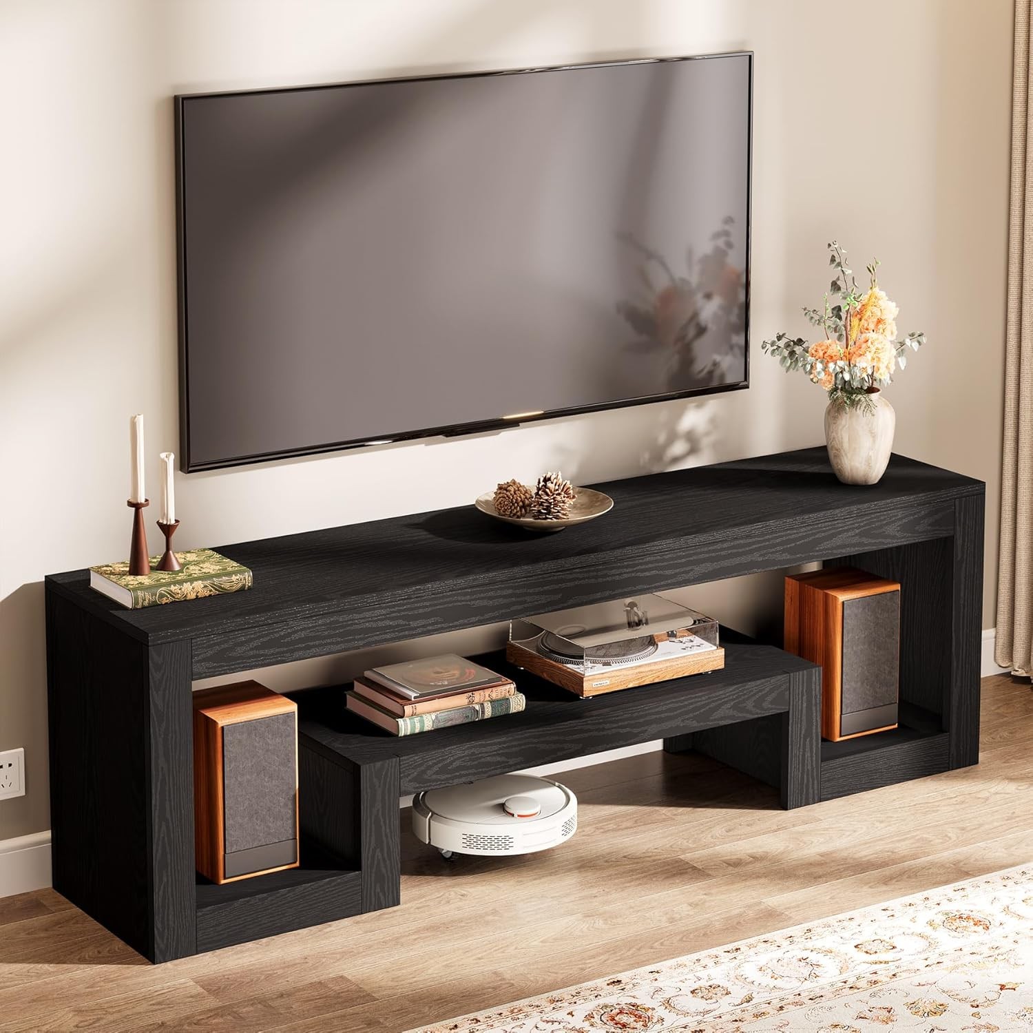 For 55/60/65/75-inch Tvs, Farmhouse Media Center Console Tab