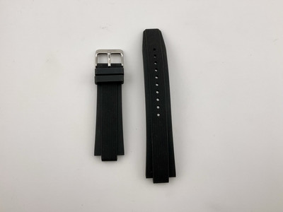 Claiborne Black Rubber Strap 24mm