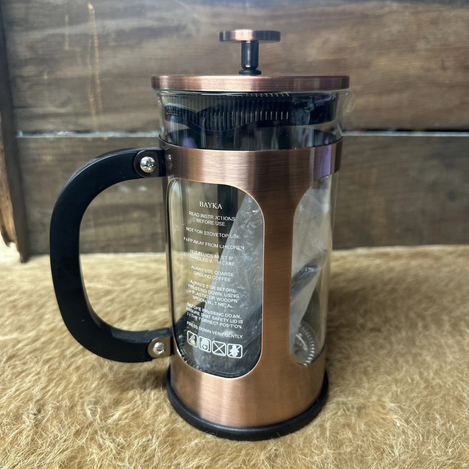 BAYKA French Press Coffee Tea Maker, 304 Stainless Steel Coffee Press 34oz