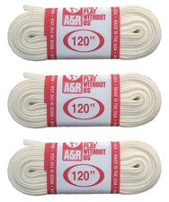 A R Sports Figure Skate Laces, 120" - White 3-Pack