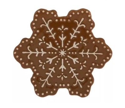 2pc set-Gingerbread Ceramic Snowflake Plate/0.75'' H x 5.25'' W x 6'' D