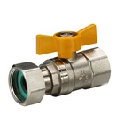 BRASS SWIVEL NUT BALL VALVE FEMALE FEMALE 1/2" BSP BUTTERFLY HANDLE AGA GAS APPR