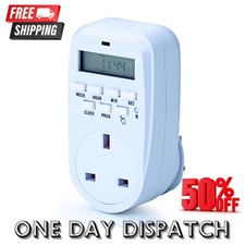 Timer Switch | 7 Day Digital Timer Light Switch | White UK Plug | ION7DDT10