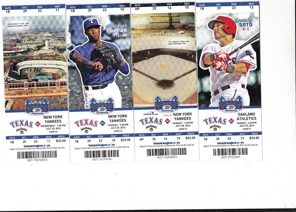 2014 TEXAS RANGERS PICK YOUR GAME DARVISH 2ND HALF TICKET STUB MANY DATES - Image 2 of 4