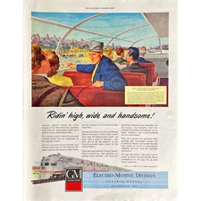 GM Diesel Locomotive Trains Vintage Print Ad 1948 Railway Travel Retro Train Car
