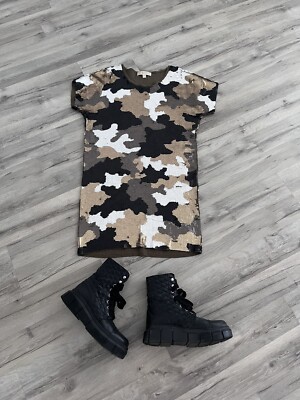 MICHAEL KORS Sequin Embroidered Camoflague Dress XS RRP