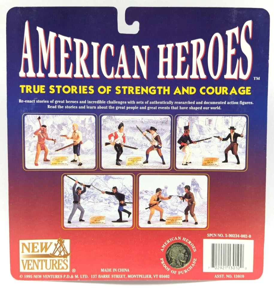 Figuras American Heroes Mexican Rifleman 1995 derrota al coronel William Travis sin usar, en caja Foto 2 de 4