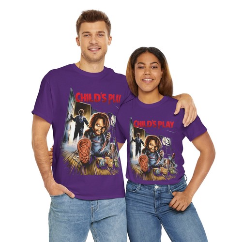 Child’s Play Movie Chucky Horror T Shirt Unisex Heavy Cotton Tee - Picture 143 of 157