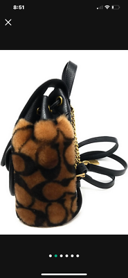coach furry backpack Charter In Signature Shearling Club de Mode The main compartment fastens with a shiny gold zip Coach backpack | eBay