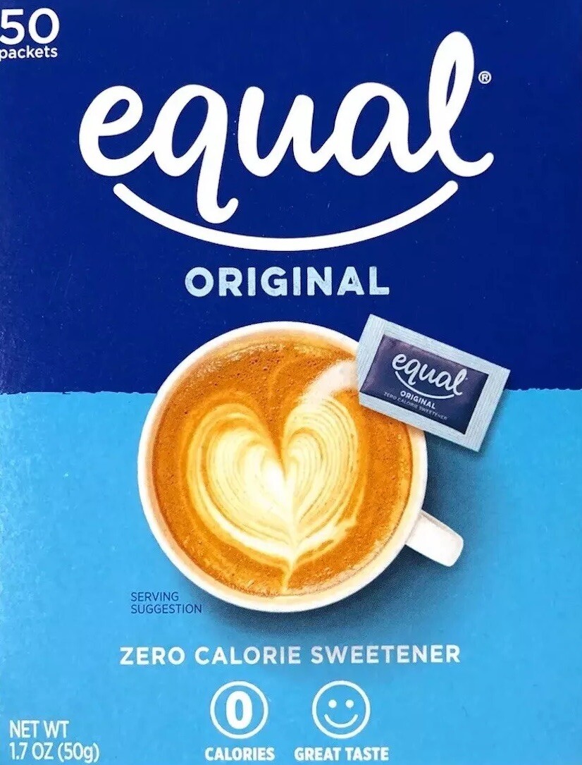 EQUAL Sweetener Sugar Substitute Zero Calories - 50 Packets per Box