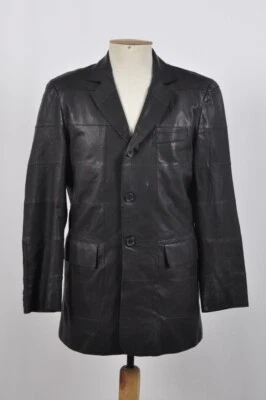Armani Collezioni Blazer Homme T38 Cuir Noir Très Bon État - Photo 1/4