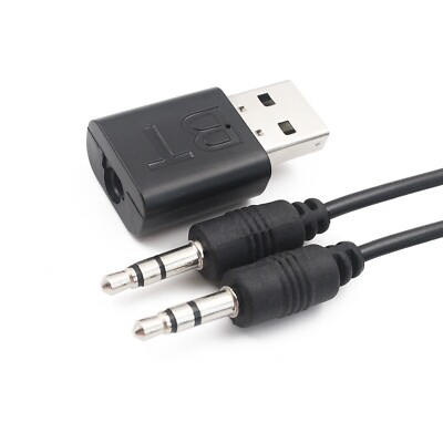 Bluetooth 5.0 Audio Transmitter Receiver with AUX Output - Black