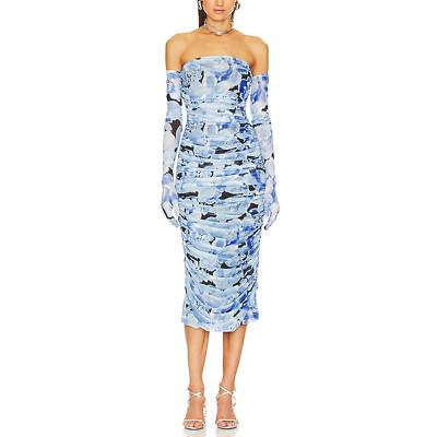 Misha 'Cosimo' Blue Mesh Midi & Glove Set Size XS